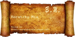 Beretzky Mia névjegykártya